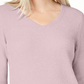 Maison Jules Women's Chenille V Neck Sweater Pink Size X-Large