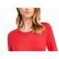 Maison Jules Women's Crewneck 3/4-Sleeve Sweater Wine Size Large