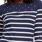 Karen Scott Women's Petite Striped Boatneck T-Shirt Navy Size Petite
