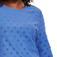 Karen Scott Women's Sport Textured Dot 3/4 Sleeve Top  Blue Size X-Small
