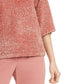 Alfani Women's Eyelash Metallic Sweater Pink Size Large
