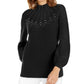 Alfani Women's Petite Mock-Neck Embellished Sweater Black Size Medium