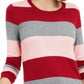 Maison Jules Women's Striped Sweater Wine Size Extra Small