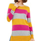 Maison Jules Women's Color Block Long Sleeve Jewel Neck Dark Yellow Size Small