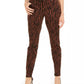 INC International Concepts Women's Printed Curvy Fit Skinny Jeans Brown Size 6