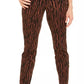 INC International Concepts Women's Printed Curvy Fit Skinny Jeans Brown Size 6