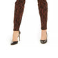 INC International Concepts Women's Printed Curvy Fit Skinny Jeans Brown Size 6
