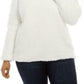 Style & Co Women's Plus Size Cowlneck Faux Sherpa Sweater Natural Size 1X