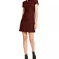 Maison Jules Women's Collared Tweed Shift Dress Red Size X-Small