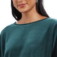 Charter Club Women's Velvet Tie Sleeve Top Green Size X-Large
