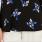Charter Club Women's Floral Pintucked Top Black Size Petite Small