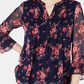 Charter Club Women's Floral Pintuck Top Red Size Small