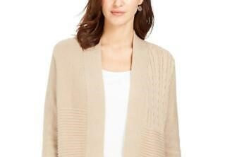 Charter Club Women's Patchwork Cardigan Beige Size X-Large