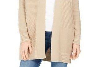 Charter Club Women's Patchwork Cardigan Beige Size X-Large