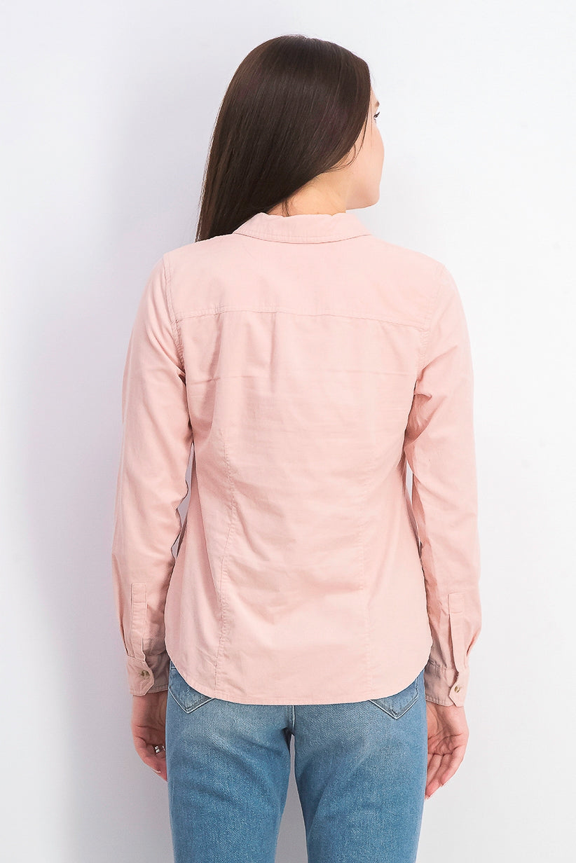 Charter Club Women's Solid Corduroy Shirt Pink Size Extra Small
