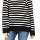 Charter Club Women's Striped Mockneck Sweater Black Size Extra Small