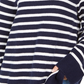 Charter Club Women's Striped Mockneck Sweater  Blue Size Small