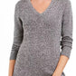 Charter Club Women's Marled-Knit Tunic Sweater Black Size Large