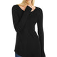 INC International Concepts Women's Asymmetrical Ribbed Tunic Black Size Small