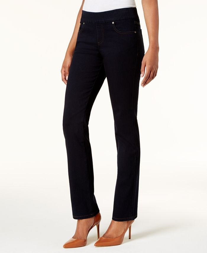 Style & Co Women's Straight-Fit Pull-On Jeans Black Size Medium
