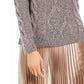 Charter Club Women's Cowl Neck Cable Knit Glitter Sweater Grey Size Large