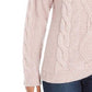 Charter Club Women's Cowl-Neck Cable-Knit Glitter Sweater Pink Size Large