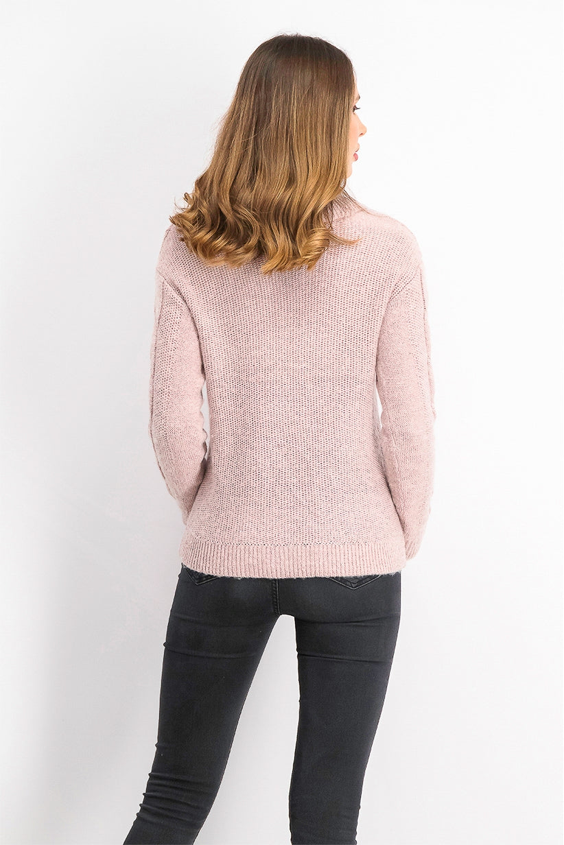Charter Club Women's Petite Cable-Knit Sweater Pink Size Medium