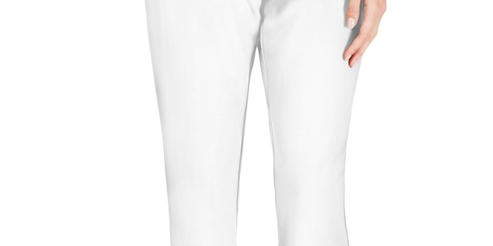 INC International Concepts Women's Tapered Leg Paperbag Pants White Size 10