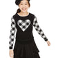 Charter Club Big Girl's Buffalo Check Family Sweater White Size Small