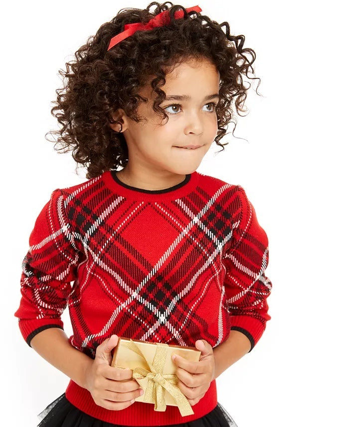 Charter Club Little Girls Plaid Family Sweater Red Size 6