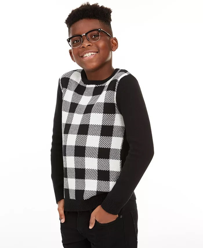 Charter Club Big Boy's Buffalo Check Family Sweater Natural Size X-Large