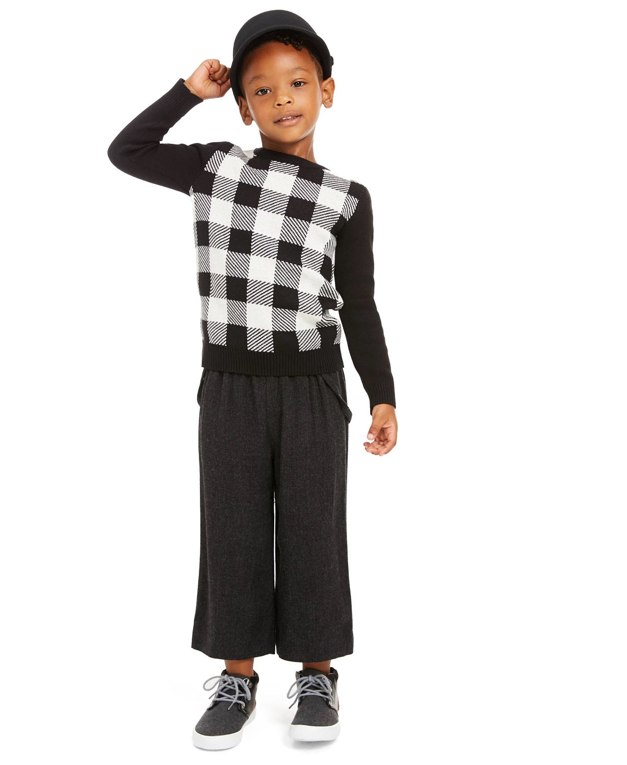 Charter Club Little Boys Buffalo Check Family Sweater Natural Size 6