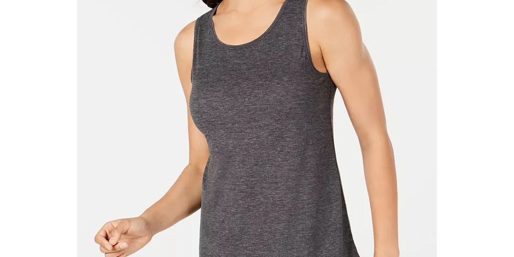 Ideology Women's Mesh-Back Tank Top Dark Gray Size Small