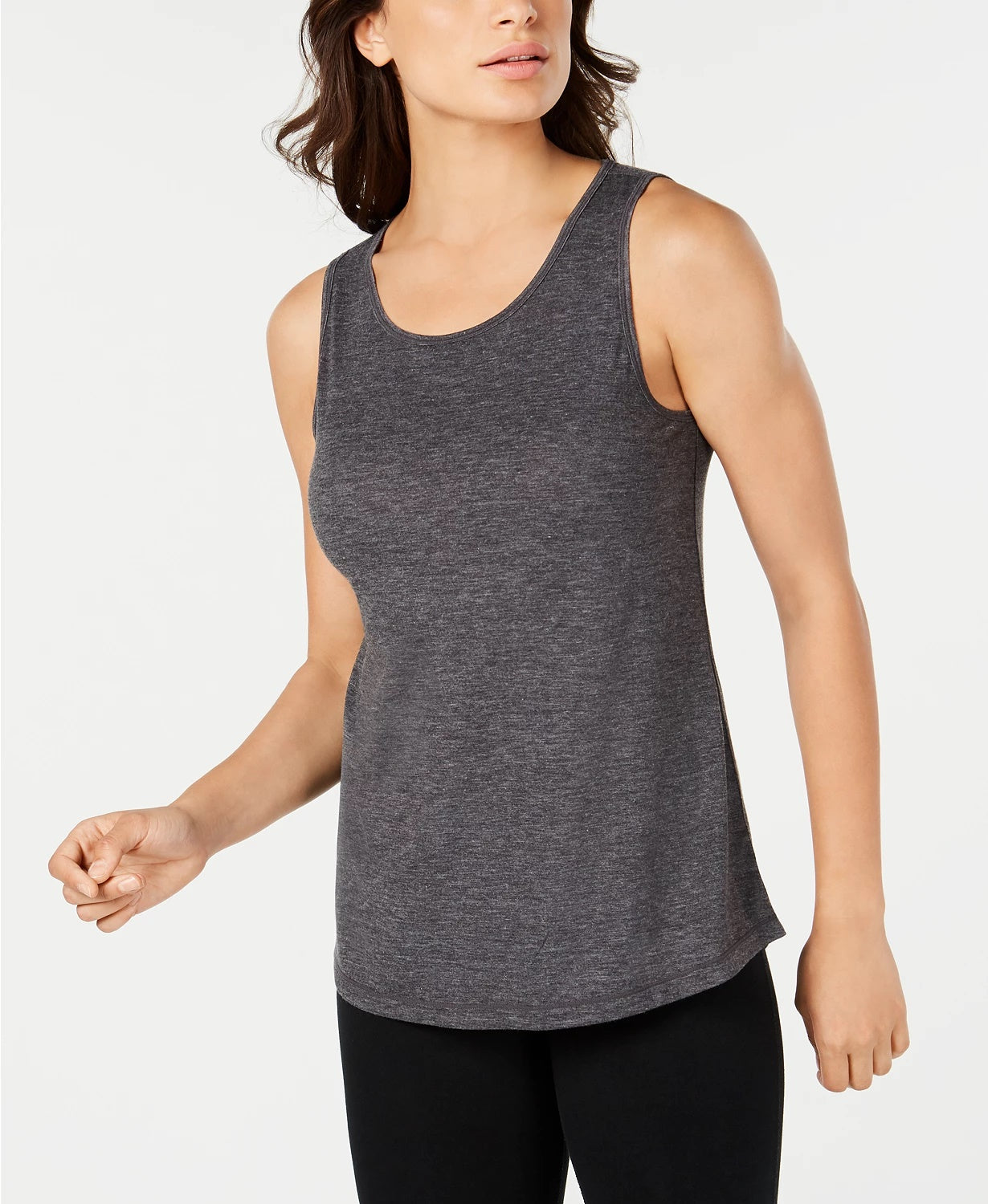 Ideology Women's Mesh-Back Tank Top Gray Size X-Small