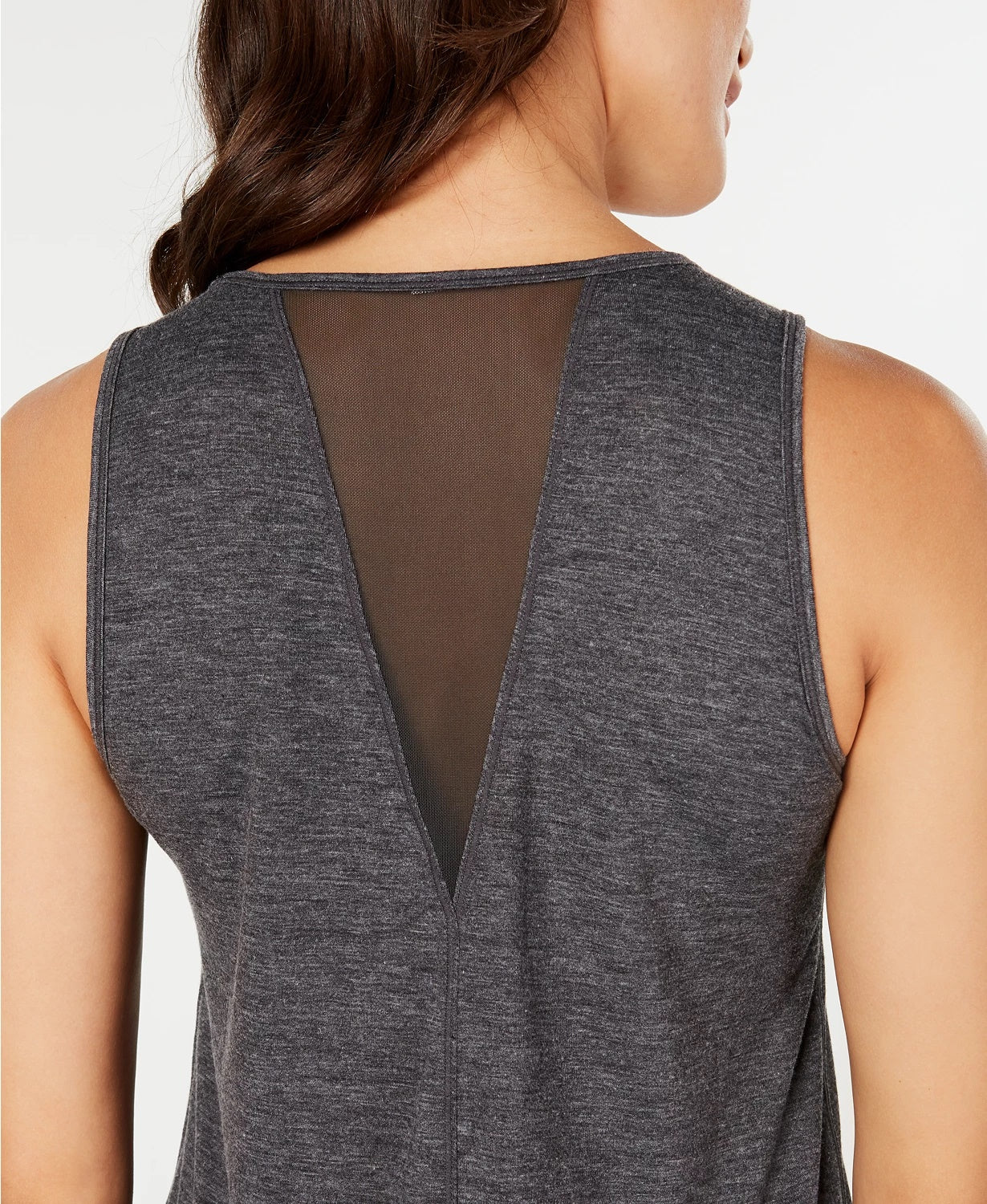 Ideology Women's Mesh-Back Tank Top Gray Size X-Small