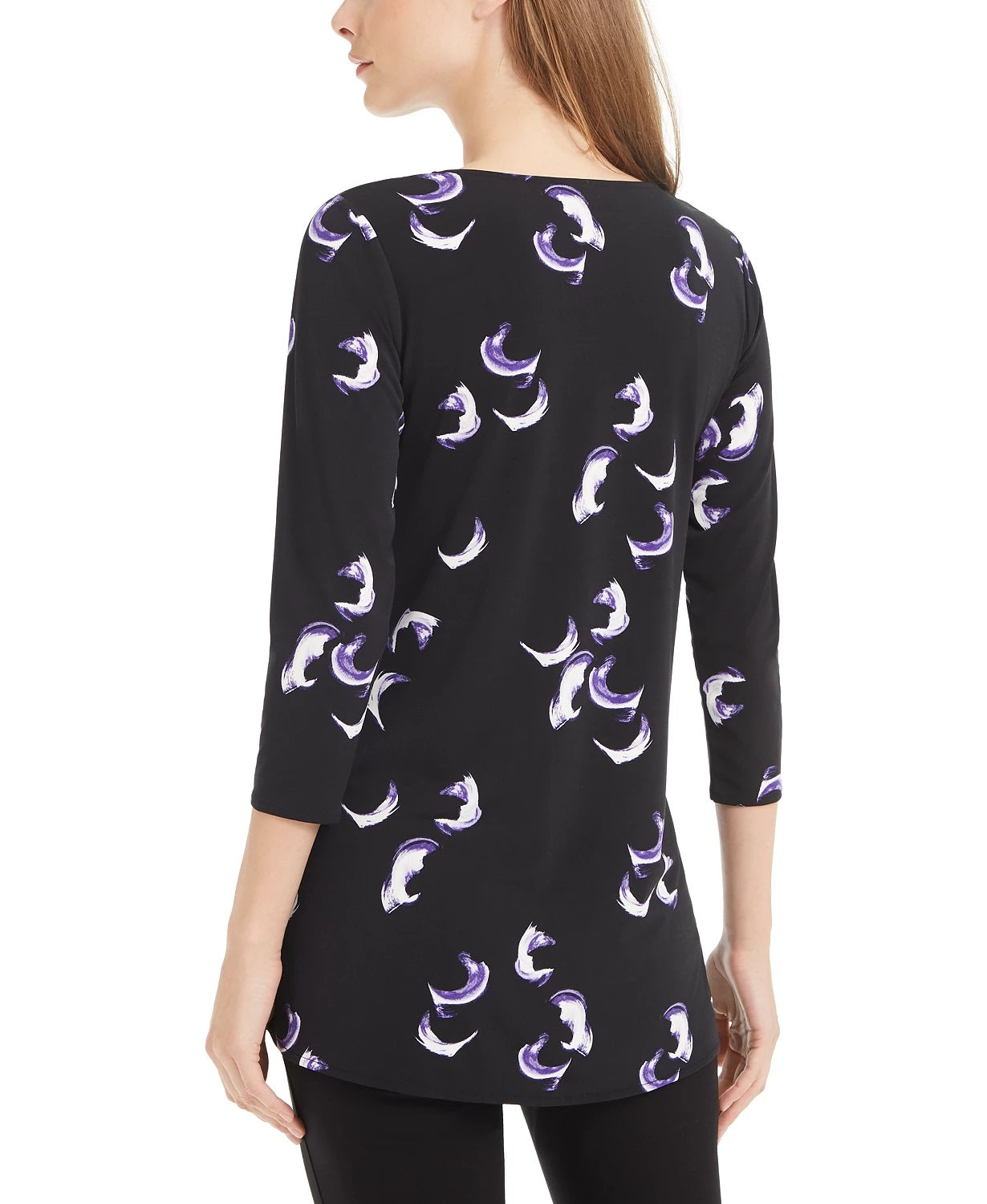 Alfani Women's Petite Hardware-Trim Top Purple Size Small