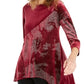 Alfani Women's Red Speckle 3/4 Sleeve Crew Neck Blouse Evening Top Red Size Large