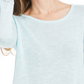Style & Co Women's Pointelle Trim Marled Tunic Sweater Green Size X-Large