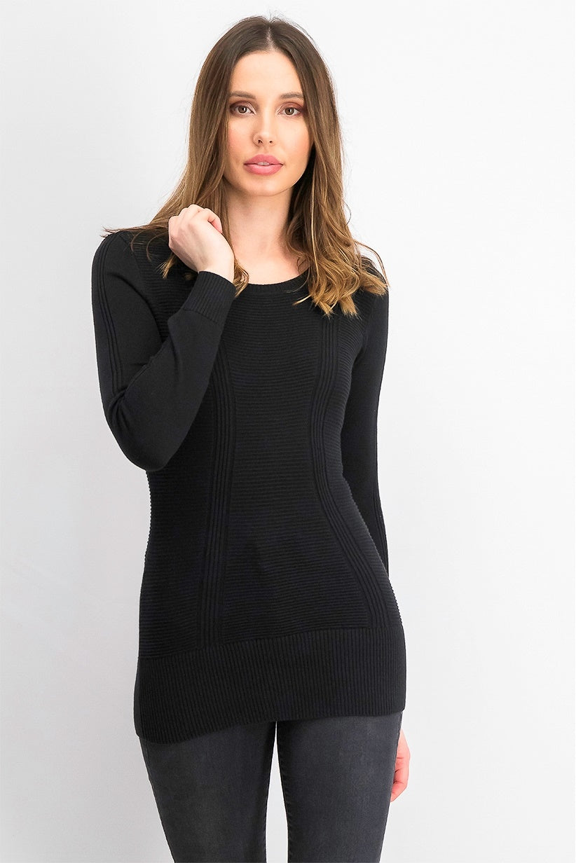 Style & Co Women's Mixed Stitch Sweater Black Size X-Large