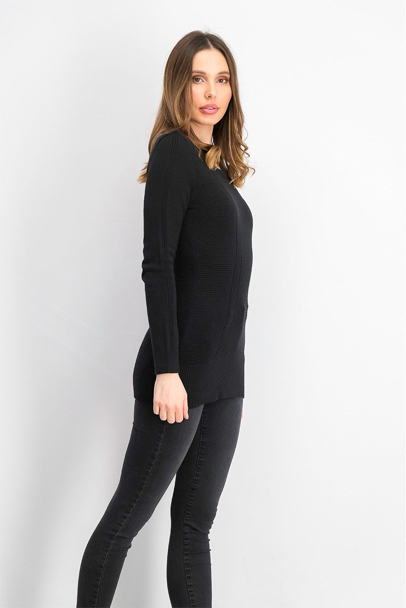 Style & Co Women's Mixed Stitch Sweater Black Size X-Large