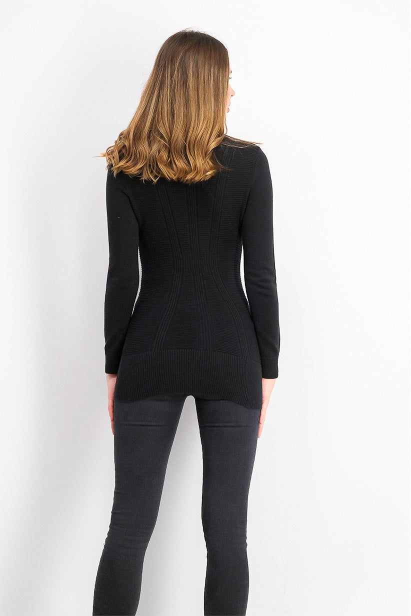 Style & Co Women's Mixed Stitch Sweater Black Size X-Large