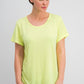 Ideology Women's Mesh-Back T-Shirt Yellow Size Small