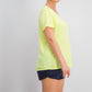 Ideology Women's Mesh-Back T-Shirt Yellow Size X-Small