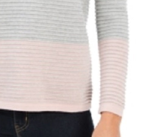 Charter Club Women's Heather Long Sleeve Crew Neck Blouse Top Gray Size Small