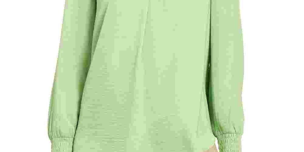 Alfani Women's V Neck Top Green Size Medium