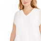 Alfani Women's Split Front Tunic Top White Size 1X