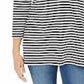 Charter Club Women's Striped 3/4-Sleeve Top Black Size X-Small