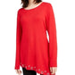 INC International Concepts Women's Solid Grommet Top Dark Red Size Medium