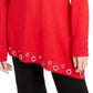 INC International Concepts Women's Solid Grommet Top Dark Red Size Medium