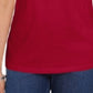 Karen Scott Women's Cotton Open-Trim V-Neck T-Shirt Bright Red Size Medium